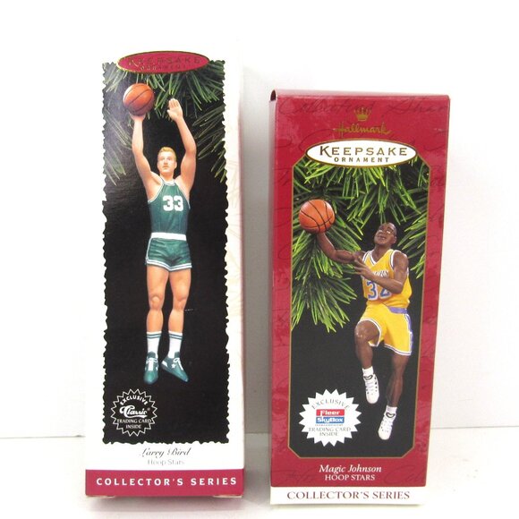 Hallmark Keepsake Ornament Larry Bird Hoop Stars and Magic Johnson Hoop Stars - Picture 1 of 6